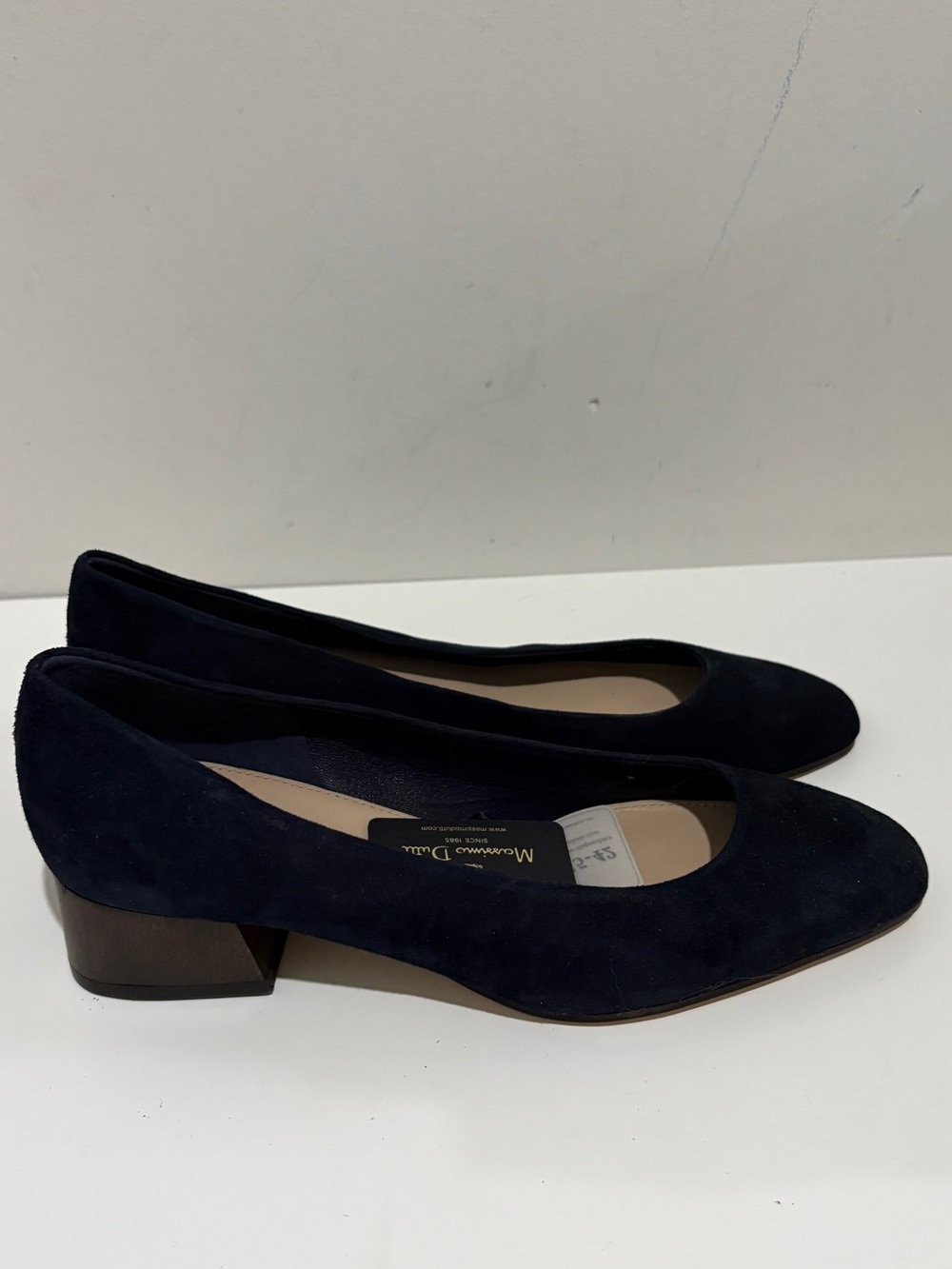 Massimo Dutti black suede heels sz 38 new